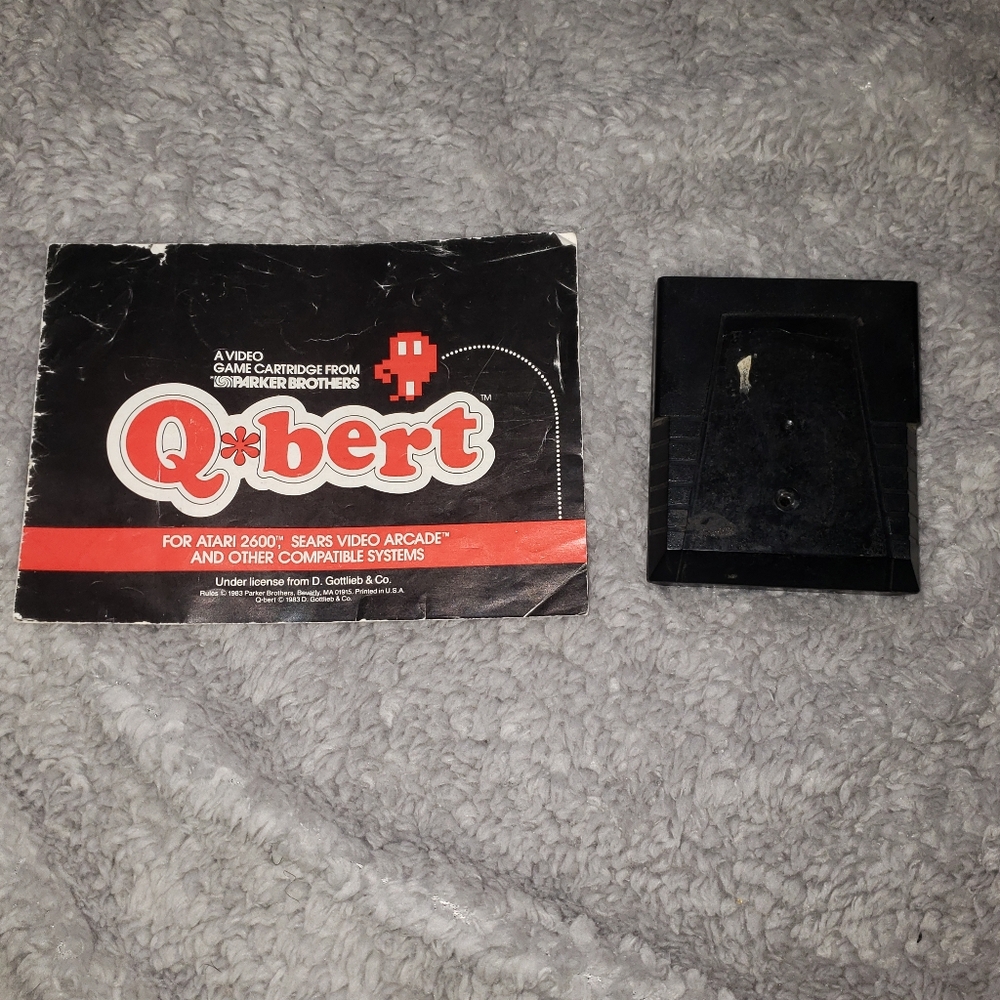 Qbert (No Label) (Atari 2600 Game Cartridge) — Working Condition